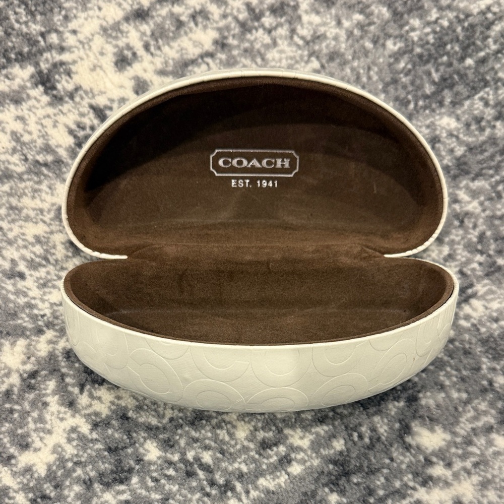Coach White Case with Brown Interior